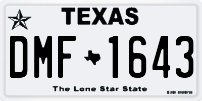 TX license plate DMF1643