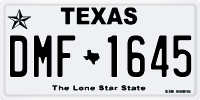 TX license plate DMF1645