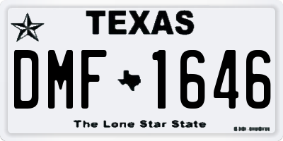 TX license plate DMF1646