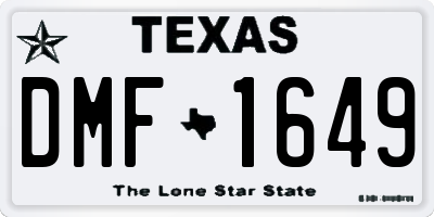 TX license plate DMF1649