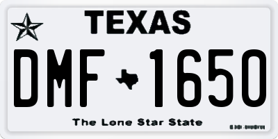 TX license plate DMF1650