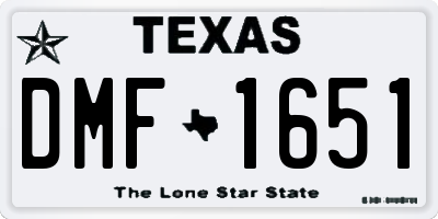 TX license plate DMF1651