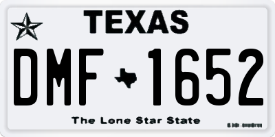 TX license plate DMF1652