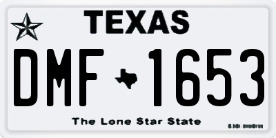 TX license plate DMF1653