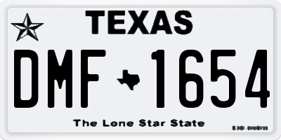 TX license plate DMF1654