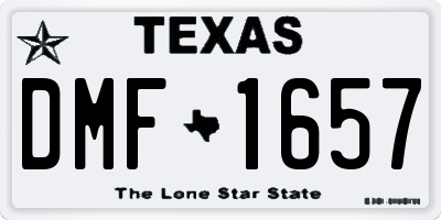 TX license plate DMF1657