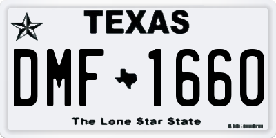 TX license plate DMF1660