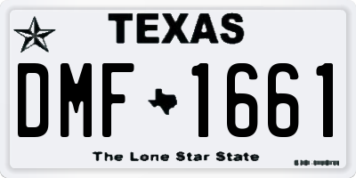 TX license plate DMF1661