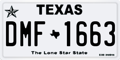 TX license plate DMF1663