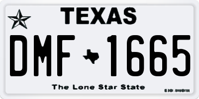 TX license plate DMF1665