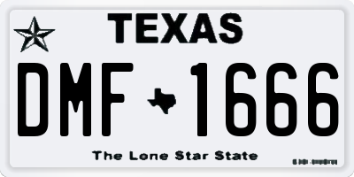 TX license plate DMF1666