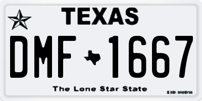 TX license plate DMF1667