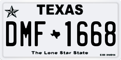TX license plate DMF1668