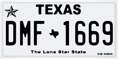 TX license plate DMF1669