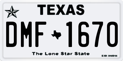 TX license plate DMF1670