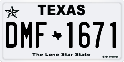 TX license plate DMF1671