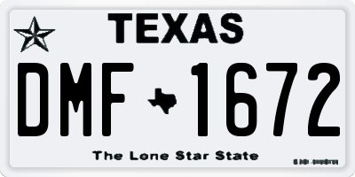 TX license plate DMF1672