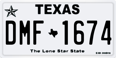 TX license plate DMF1674