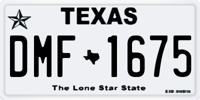 TX license plate DMF1675