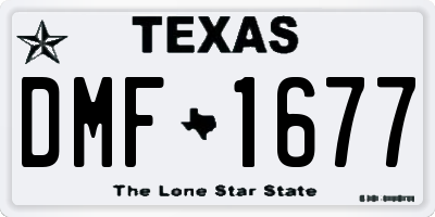 TX license plate DMF1677