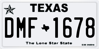 TX license plate DMF1678