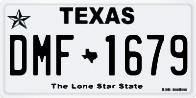 TX license plate DMF1679