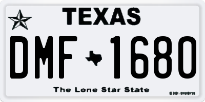 TX license plate DMF1680