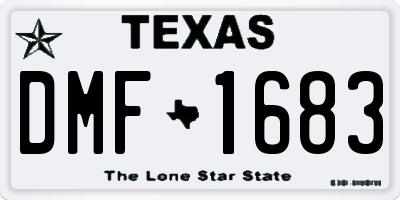 TX license plate DMF1683