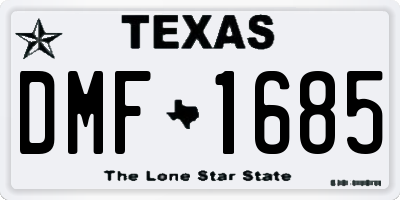 TX license plate DMF1685