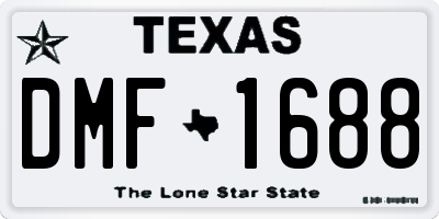 TX license plate DMF1688