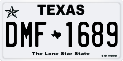 TX license plate DMF1689