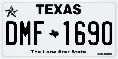 TX license plate DMF1690