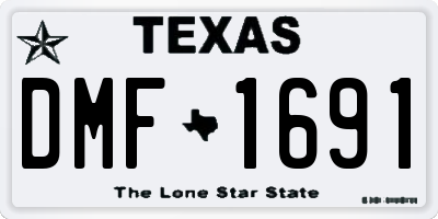 TX license plate DMF1691
