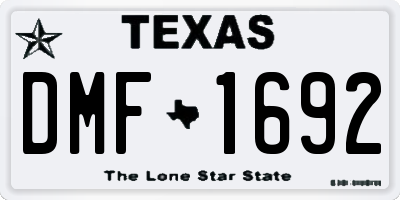 TX license plate DMF1692