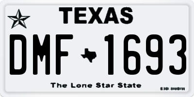 TX license plate DMF1693