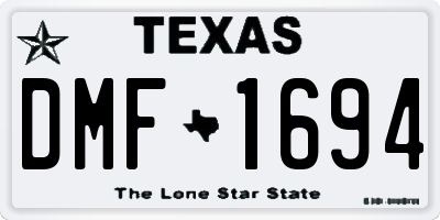 TX license plate DMF1694