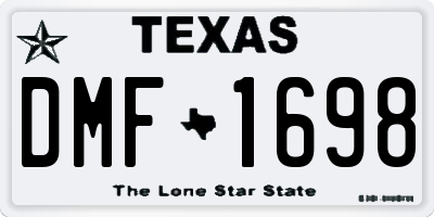 TX license plate DMF1698