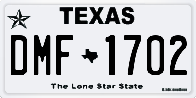 TX license plate DMF1702