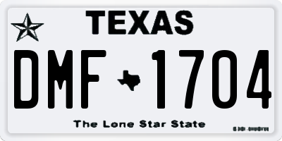 TX license plate DMF1704