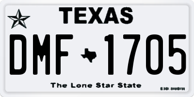 TX license plate DMF1705