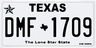 TX license plate DMF1709