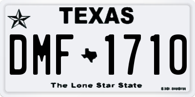 TX license plate DMF1710