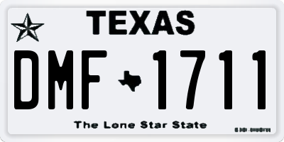 TX license plate DMF1711