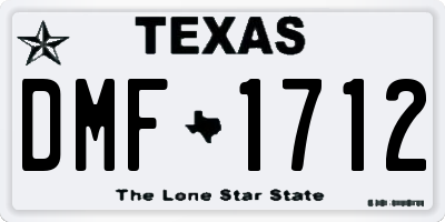 TX license plate DMF1712