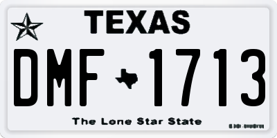 TX license plate DMF1713