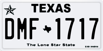 TX license plate DMF1717