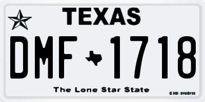 TX license plate DMF1718