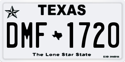 TX license plate DMF1720