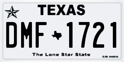 TX license plate DMF1721