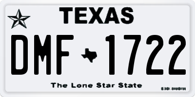 TX license plate DMF1722